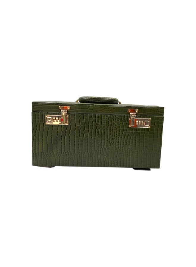 LAVERI LEATHER Genuine Leather Jewellery Box Green - Image 4