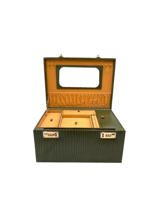 LAVERI LEATHER Genuine Leather Jewellery Box Green - Image 5