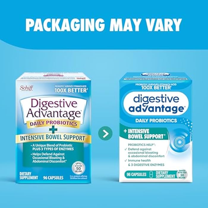 Digestive Advantage IBS Probiotics For Women and Men, Probiotics For Digestive Health & Intensive Bowel Support with Digestive Enzymes For Gut Health, Occasional Bloating & Immune Support, 96 Capsules - Image 5