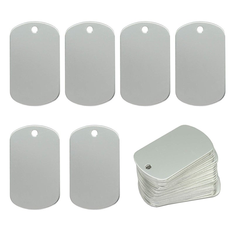 StayMax Aluminum Blank Tags Stamping Blanks 25 Pack Silver