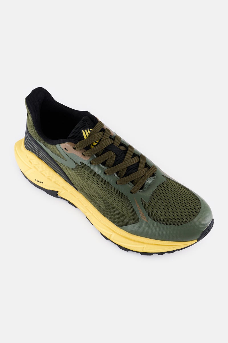 RBX Men Lace Up Brand Logo Training Shoes, Dark Olive - Image 1