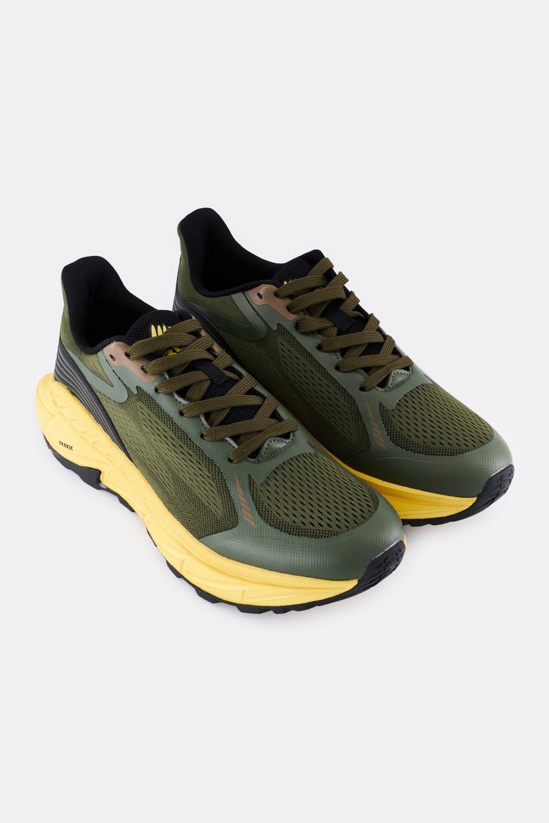 RBX Men Lace Up Brand Logo Training Shoes, Dark Olive - Image 2