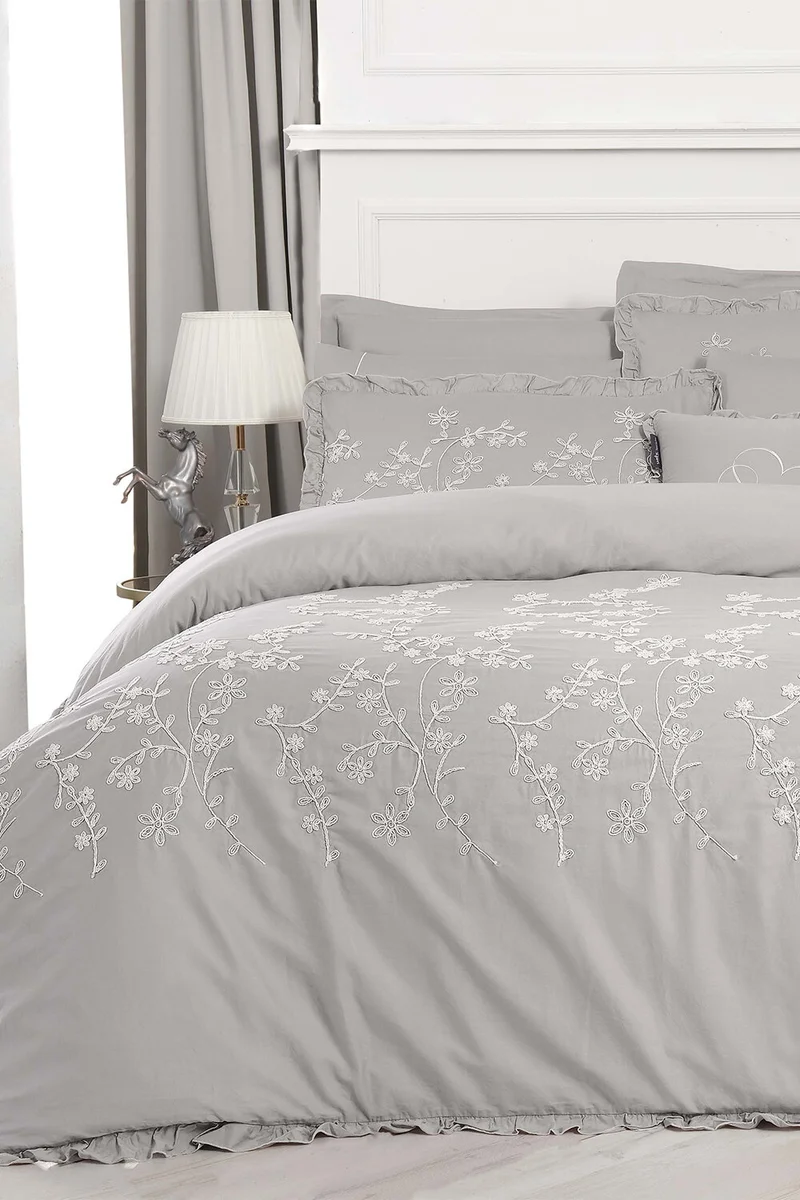 ساريف Buddha Beige Double Cotton Satin 300 Tc Duvet Cover Set