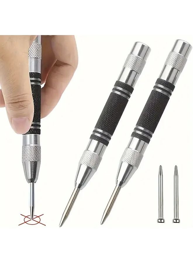 Automatic Center Punch With Two Punches Heavy Duty Steel Spring Tool Adjustable Tension Rust Proof - Image 4