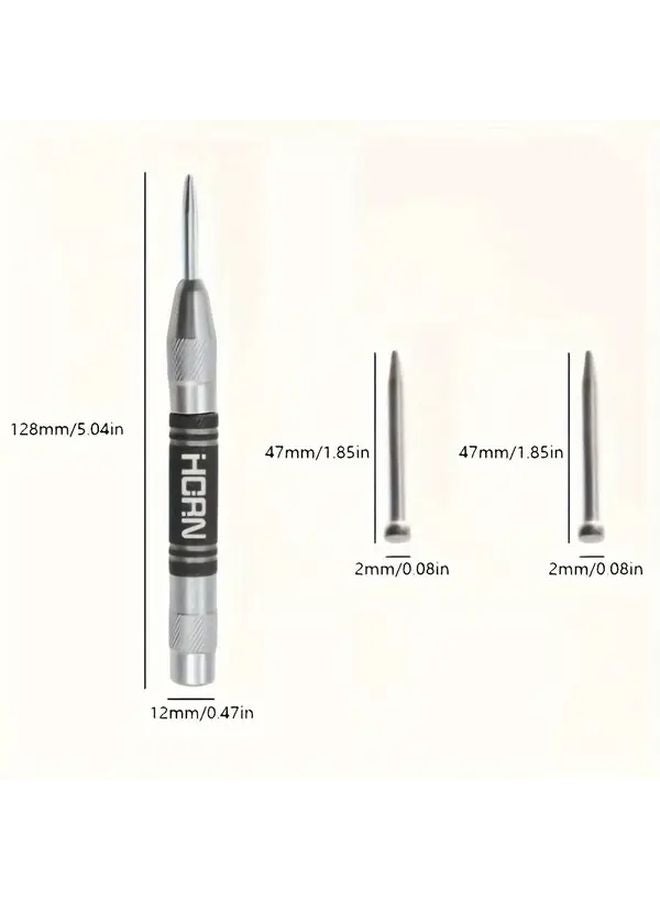 Automatic Center Punch With Two Punches Heavy Duty Steel Spring Tool Adjustable Tension Rust Proof - Image 5