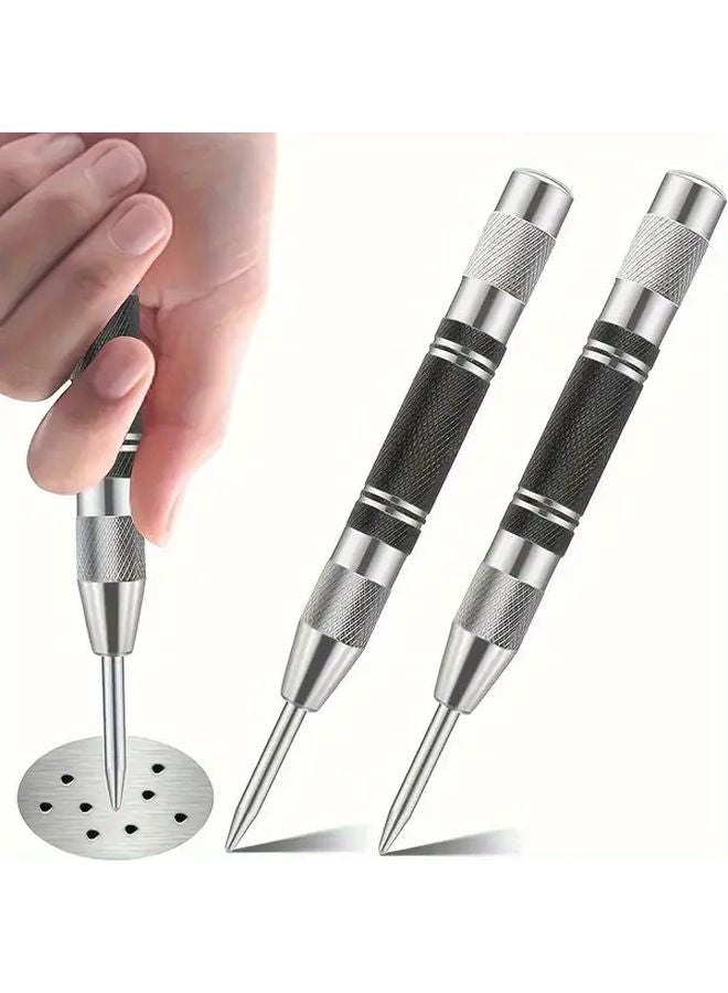 Automatic Center Punch With Two Punches Heavy Duty Steel Spring Tool Adjustable Tension Rust Proof - Image 2