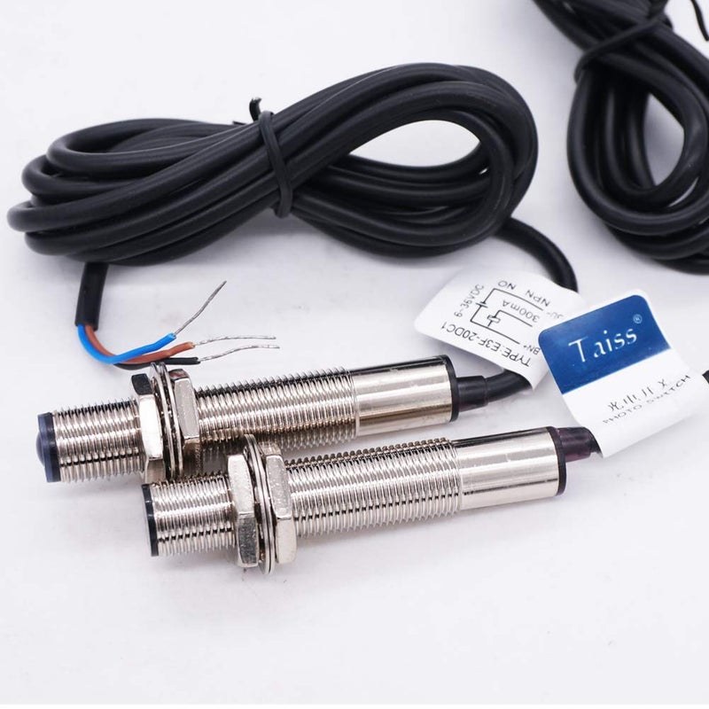 Taiss /1 Pair photoelectric Switch 0-20M Through-Beam Reflection Optical Photoelectric Beam Sensor NPN NO photoelectric Sensor Switch 6-36V Proximity Switch with Infrared Ray Beam E3F-20DNL-Z-12MM - Image 3