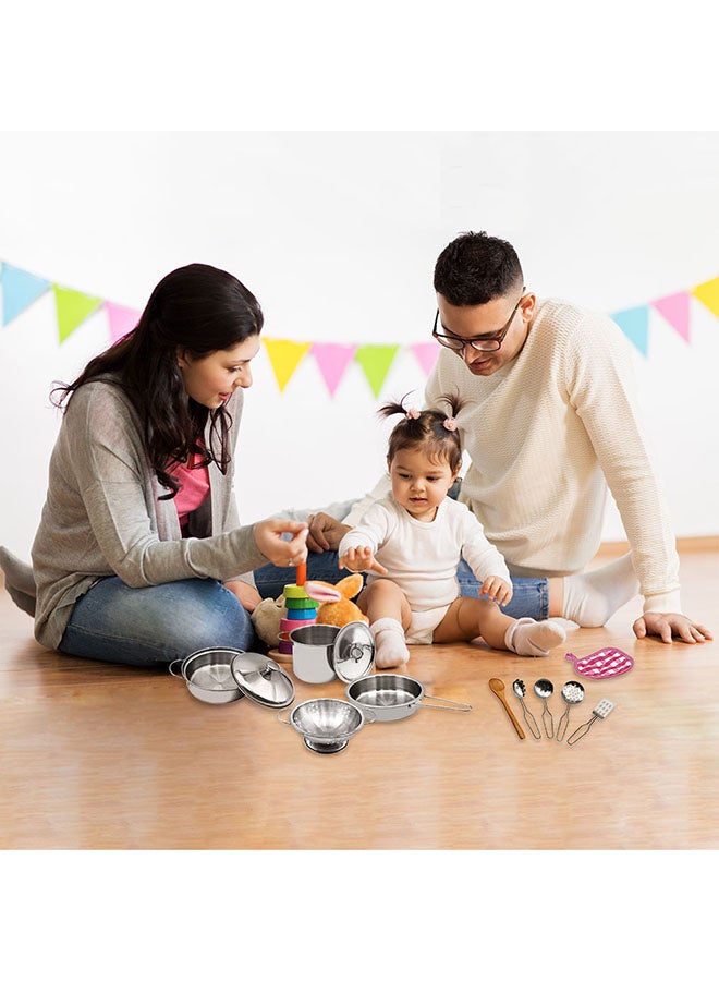 12-Piece Stainless Steel Kitchen Toy Set - Image 4