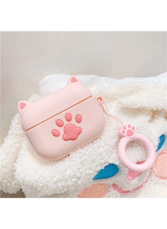 Generic Japanese And Korean Cute Cartoon Cat's Claw AirPods Pro Earphone Case Apple Silicone Protective Case 3 Generation Personality Tide Applicable-Color:Pink Cat Claw + Hanging Ring-Applicable Model:Airp  - Image 1