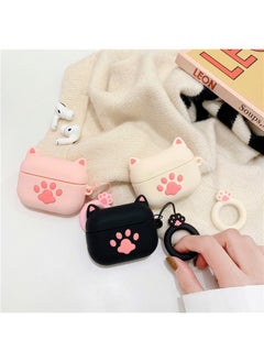 Generic Japanese And Korean Cute Cartoon Cat's Claw AirPods Pro Earphone Case Apple Silicone Protective Case 3 Generation Personality Tide Applicable-Color:Pink Cat Claw + Hanging Ring-Applicable Model:Airp  - Image 2