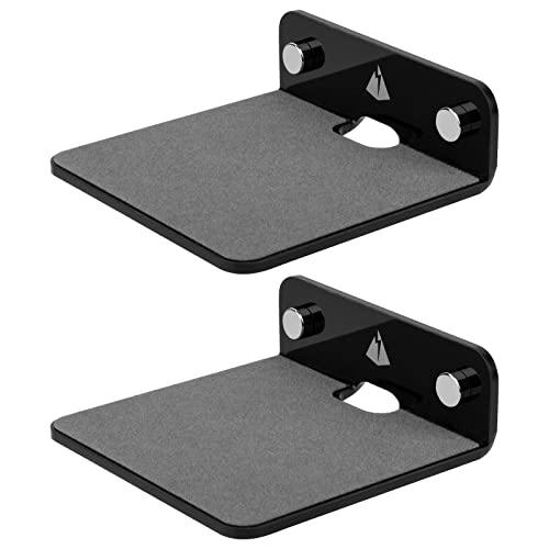 TXEsign Floating Shelves Speaker Shelves-2 Pack 4.25 Wall Shelves Speaker Mount for Speaker Webcam Display Acrylic Shelves (Black, Small) - Image 1