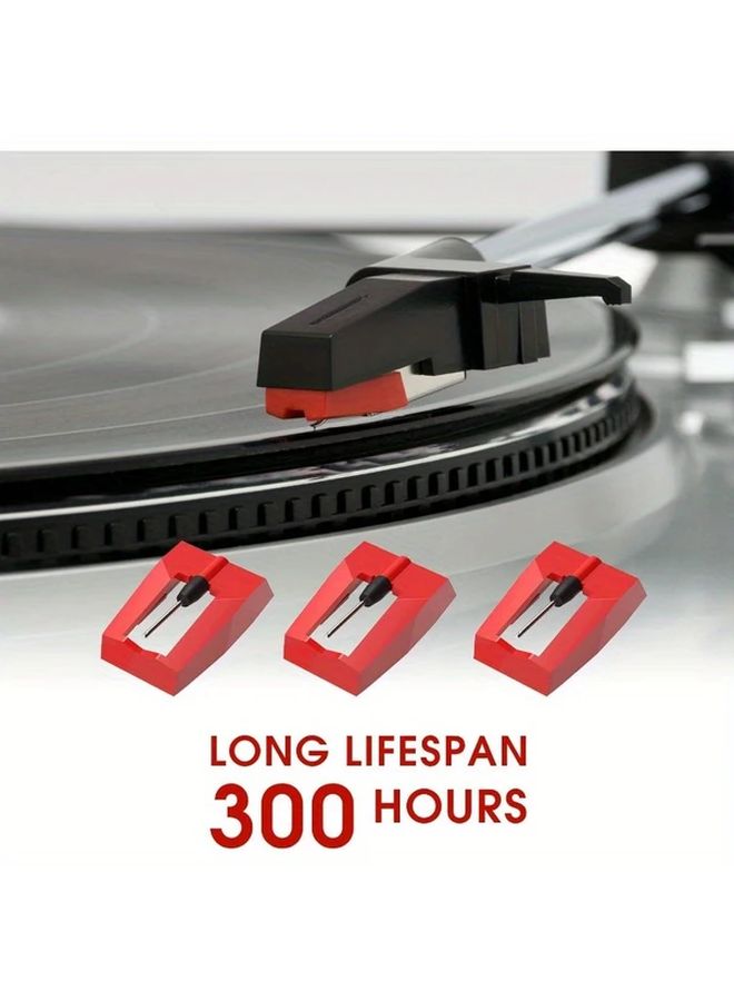 4 Pack High Quality Durable Vinyl Record Player Stylus Needles Replacement Interchangeable Design With Alignment Tool Enhanced Sound Clarity Precision Crafting Sleek Design - Image 3