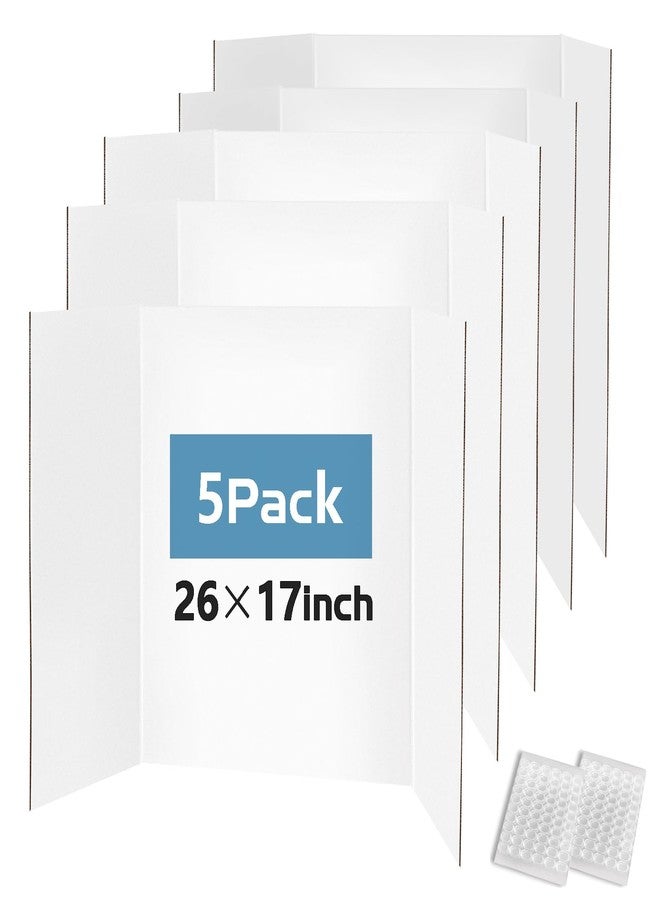 Doubleggs Trifold Poster Board 26"x17", 5 Pack Small Presentation Board for Science Fair Projects, Foldable Display Board for School Projects, Office Presentations and Classroom - Image 1