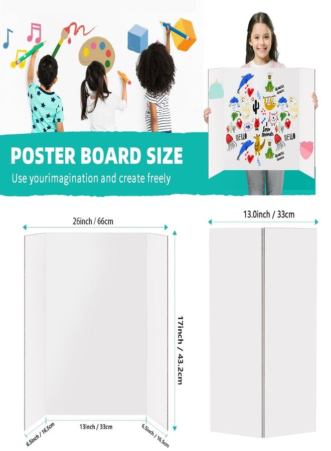 Doubleggs Trifold Poster Board 26"x17", 5 Pack Small Presentation Board for Science Fair Projects, Foldable Display Board for School Projects, Office Presentations and Classroom - Image 2