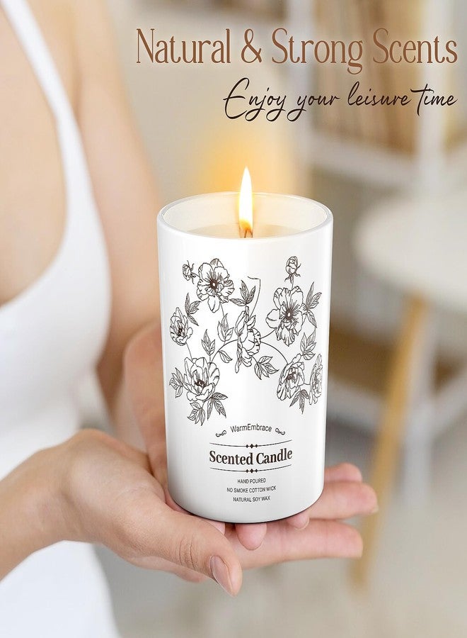 WarmEmbrace Deluxe Scented Candle for Women & Men, Vanilla Coconut Soy Wax Candle, 8 Oz Jar Candle for Home, Scented-60 Hours Long Lasting Burning, Suitable Gift for Mom - Image 4