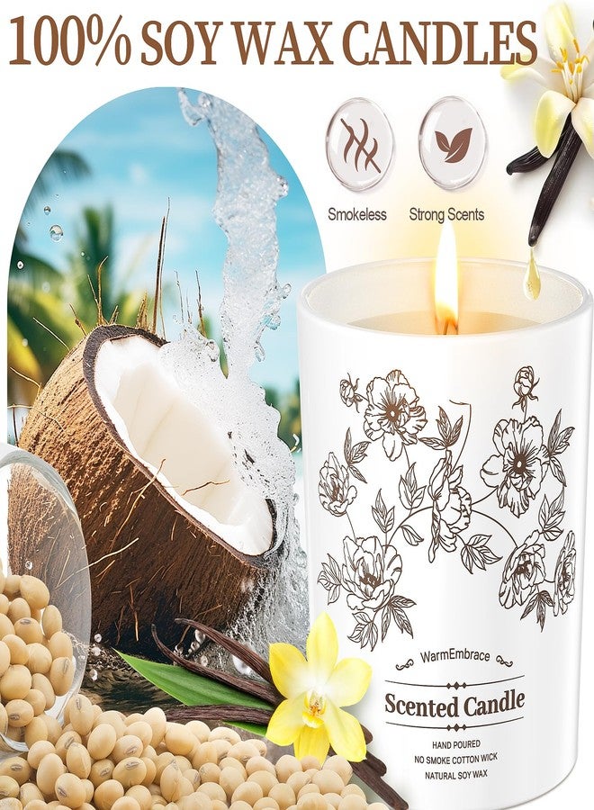 WarmEmbrace Deluxe Scented Candle for Women & Men, Vanilla Coconut Soy Wax Candle, 8 Oz Jar Candle for Home, Scented-60 Hours Long Lasting Burning, Suitable Gift for Mom - Image 2