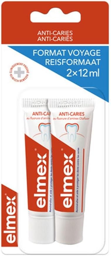 Elmex AntiDecays Toothpaste Travel Tubes 2 x 12ml