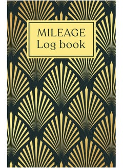 Mileage log book: Notebook and tracker: Keep a record of your vehicle miles for bookkeeping, business, expenses: Elegant black and yellow shell design  - Image 1