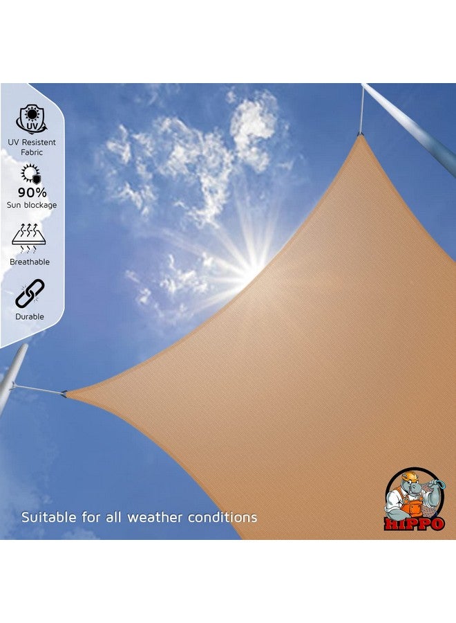Hippo HIPPO Rectangle Shade Sail Affordable & Premium 180 GSM Sun Shade UV Block for Canopy Outdoor Patio Car Parking (Sand, 9.5FTX16.5FT) - Image 2