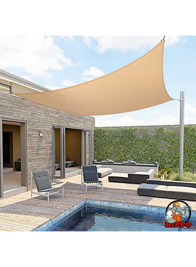 Hippo HIPPO Rectangle Shade Sail Affordable & Premium 180 GSM Sun Shade UV Block for Canopy Outdoor Patio Car Parking (Sand, 9.5FTX16.5FT) - Image 1