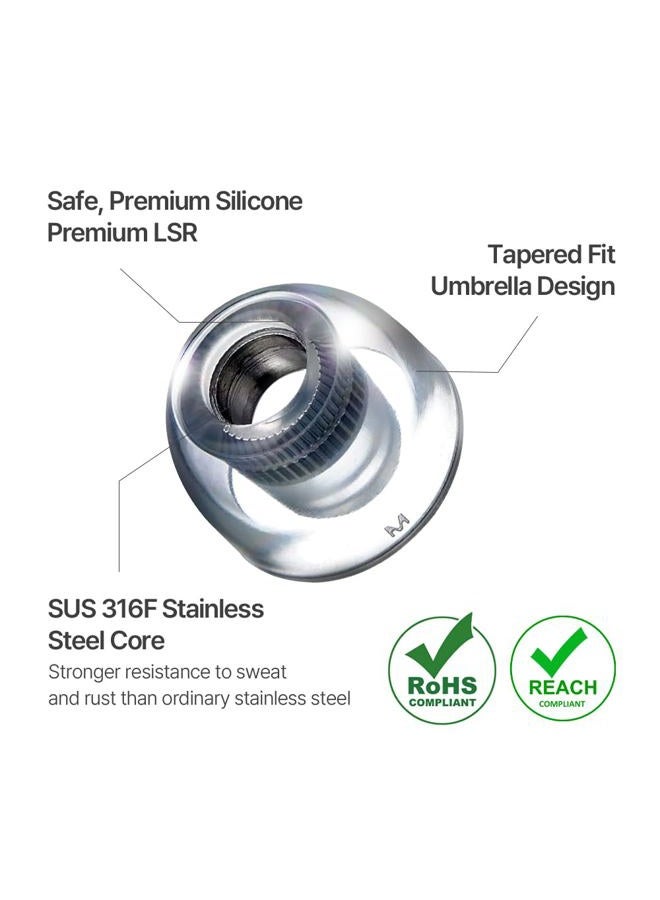 AZLA Mithryl IEM Ear Tips – Surgical Stainless Steel Core for HiFi in Ear Monitors, Wired Earbuds, IEM Earphones & Headphones – Earbud Replacement Tips for Clear Spacious Sound (2 Pair) (M) - Image 4