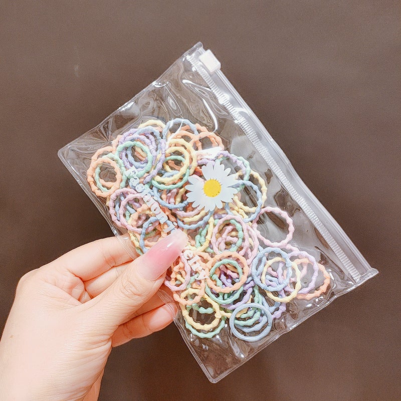 Generic Little Daisy Bag Rubber Band Children Princess Baby No Harming Hair Rope Girls Headwear Little Girls Hair Rope Hair Accessories 11-D4 Bamboo Section