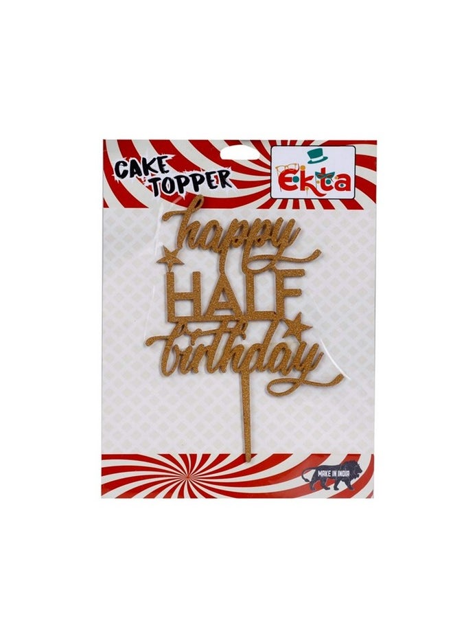 Funcart Funcart Half Birthday Acrylic Cake Topper for Half birthday/6th Month/Half Way to one  - Image 3