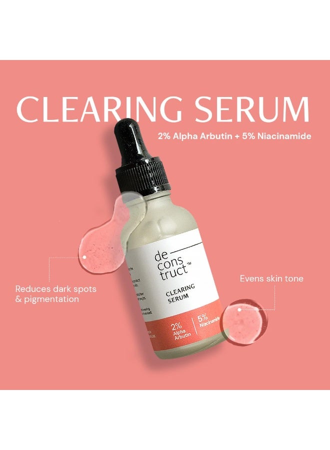 Deconstruct Skin Clear & Protect Duo: Clearing Face Serum & SPF 50+ Gel Sunscreen | Skin Clearing Serum and Gel Sunscreen with No White Cast & Lightweight |Niacinamide Serum For Oily Skin| Pack of 2 - Image 3