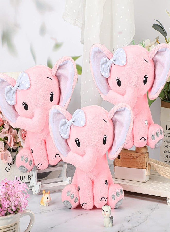 Zomiboo 3 Pieces Elephant Stuffed Animal 8 Inch Baby Stuffed Elephant Animal Plush Toy Gift Baby Girl Boys Bed Decor (Lovely Style) - Image 2
