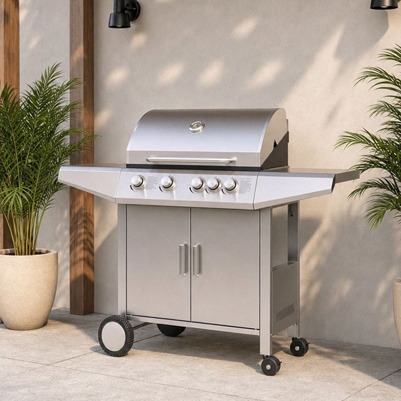 DANUBE HOME Inferno Blaze Pro Stainless Steel Gas Grill, Silver, Powerful Grill, Steel ,For Outdoor Grilling, Barbecuing, Roasting, Searing, Family Cookouts - Image 1