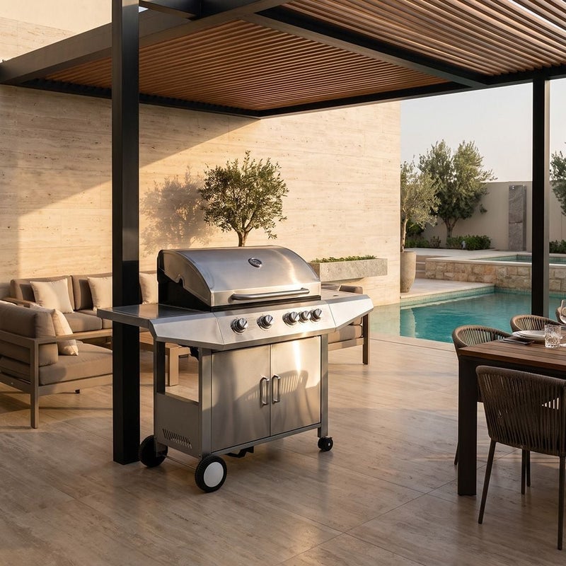 DANUBE HOME Inferno Blaze Pro Stainless Steel Gas Grill, Silver, Powerful Grill, Steel ,For Outdoor Grilling, Barbecuing, Roasting, Searing, Family Cookouts - Image 4