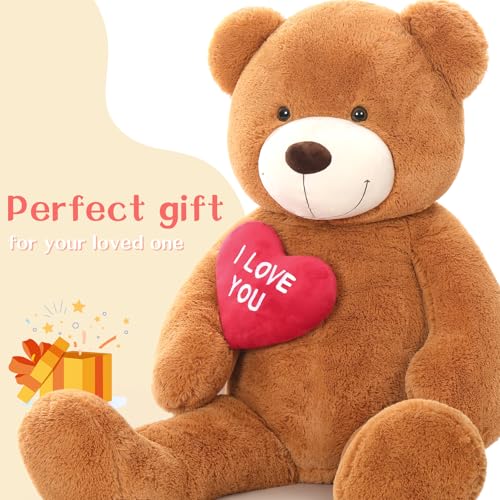 BENINY Giant Teddy Bear Stuffed Animal 52 Big Teddy Bear with Heart Large I Love You Teddy Bear Plush Toys for Kid Christmas Birthday Valentines Bear Gift for Girlfriend - Image 5