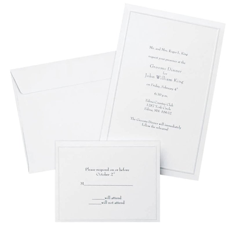 Gartner Studios Border Wedding Invitation Kit Pearl White 50Count 61001