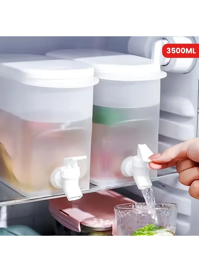 مبرد ماء أبيض كبير السعة مع صنبور مضاد للانزلاق من البلاستيك السميك للمطبخ المنزلي والاستخدام الخارجي - Image 1