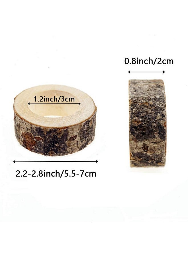 JINMURY Handcrafted Rustic Wooden Napkin Rings Wood Napkin Holder for Dinner Table Decor Jungle Theme Party Supplies Fall Wedding Decorations, Pack of 12 (12, Rustic Wood) - Image 2