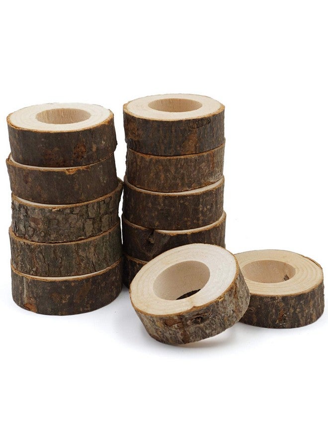 JINMURY Handcrafted Rustic Wooden Napkin Rings Wood Napkin Holder for Dinner Table Decor Jungle Theme Party Supplies Fall Wedding Decorations, Pack of 12 (12, Rustic Wood) - Image 3