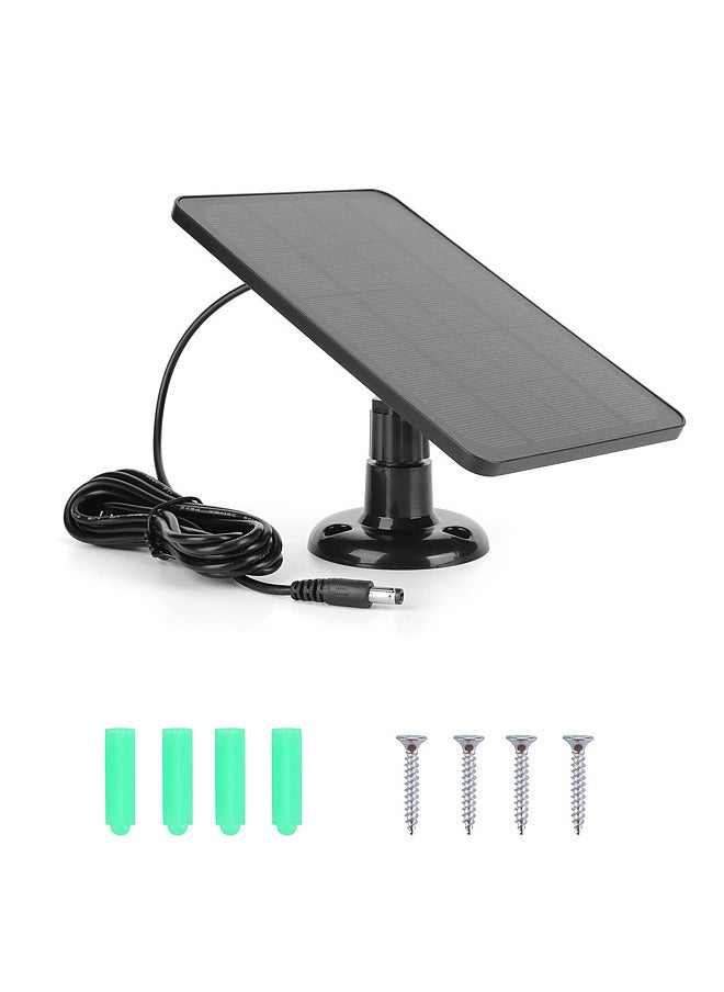 Solar Panel for Security Camera IP6 Waterproof 360 Degrees Adjustable Continuous Power with 10W 5V Charging Solar Panels with DC5521 Port / 9.8 Ft Charging Cable Fit for Doorbell Monitoring Camera