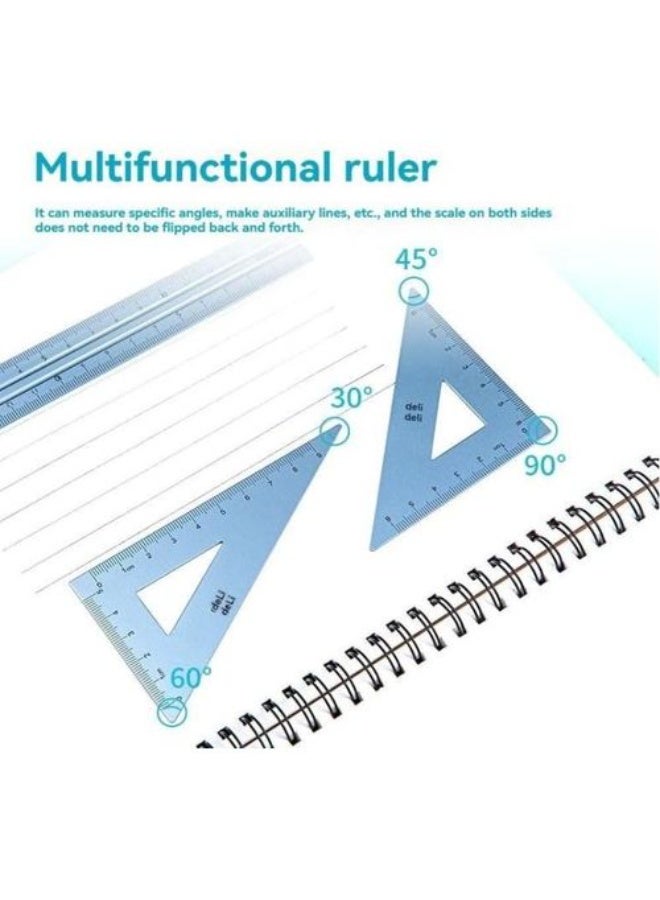 ديلي طقم رسم ديلي، 7 قطع، 15 سم، معدني، أزرق - Image 2