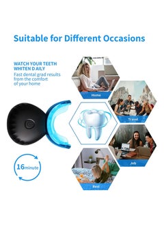 SMILEKIT مجموعة تبييض الأسنان اللاسلكية للاستخدام المنزلي مع مسرع الضوء الأزرق LED المكون من 16 نقطة، تبييض طبيعي وإزالة فعالة للبقع، تتضمن 4 أقلام جل لتبييض الأسنان وبطاقة ملونة مجانية (أسود)  - Image 4