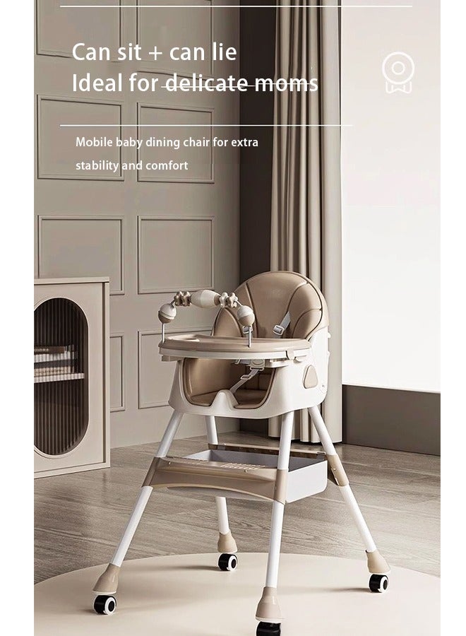 كيديليو كرسي مرتفع قابل للتعديل 4 في 1 مع أربعة إعدادات ليتناسب مع نمو طفلك - بني - Image 2