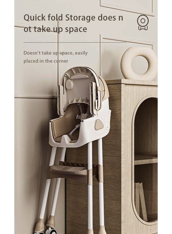 كيديليو كرسي مرتفع قابل للتعديل 4 في 1 مع أربعة إعدادات ليتناسب مع نمو طفلك - بني - Image 3
