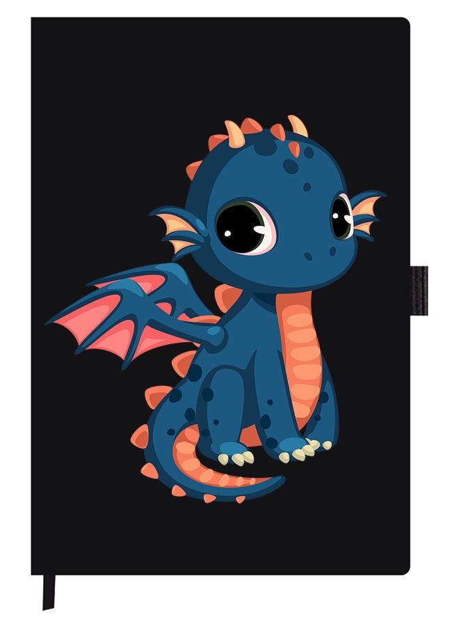 Theodor Designer A5 Thick Black Hardcover Notebook Dragon - Image 1