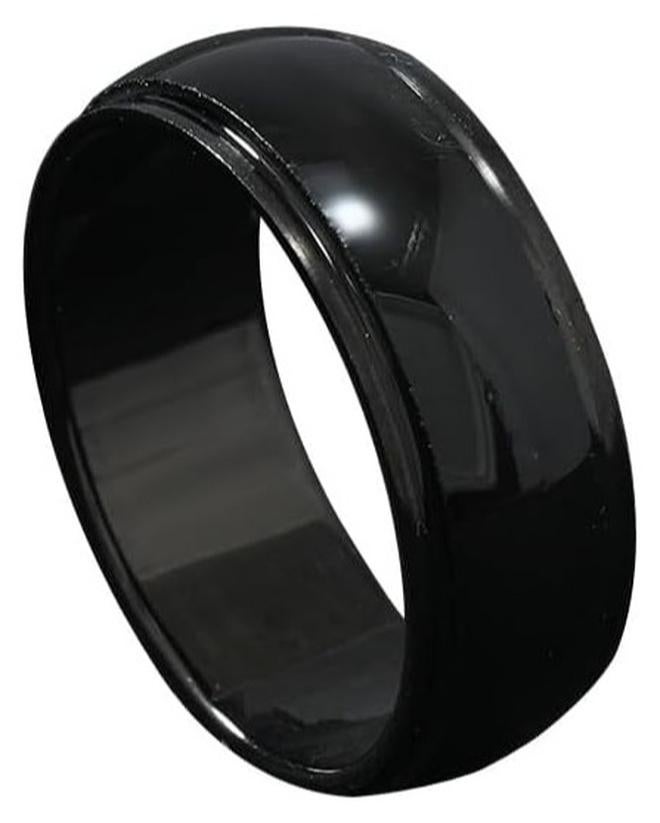 خاتم رجالي فاخرمن الستانلس ستيل – مقاوم للصدأ والخدوش ومتين– تصميم حديث وأنيق – متوفر باللونين الأسود والفضي - Image 1