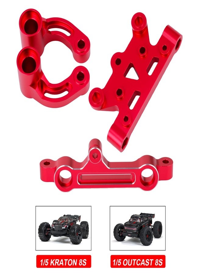 POLANTA Steering Assembly Aluminum Alloy Steering Top Plate&Steering Bellcrank for Arrma 1/5 Kraton 8S Outcast 8S EXB，Replace ARA320474 ARA340153 (Red) - Image 2
