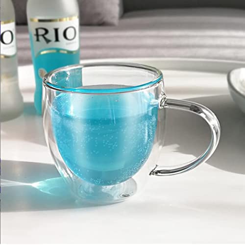 ZROY ENTERPRISE Double Wall Insulated Glass Coffee Mugs with Handle 250 Ml Set of 6, Everyday Drinking Tea Cups Perfect for Latte, Espresso, Cappuccinos, Tea Bag, Hot & Cold Beverage (250 ML Cups, 6) - Image 4