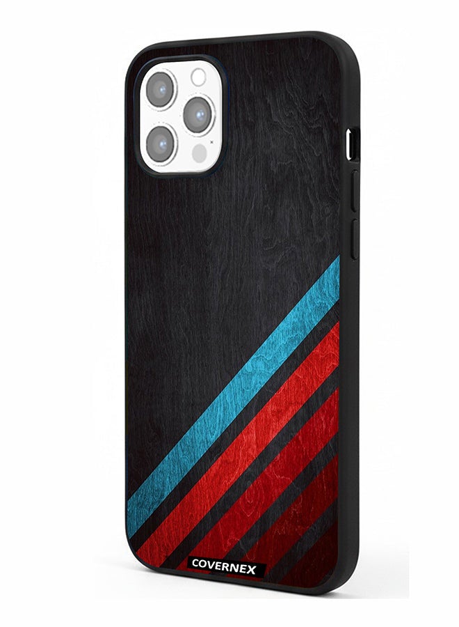 Covernex Apple iPhone 12 Pro Max Protective Case Cover Printed Featuring Retro Racing Stripes - Image 1