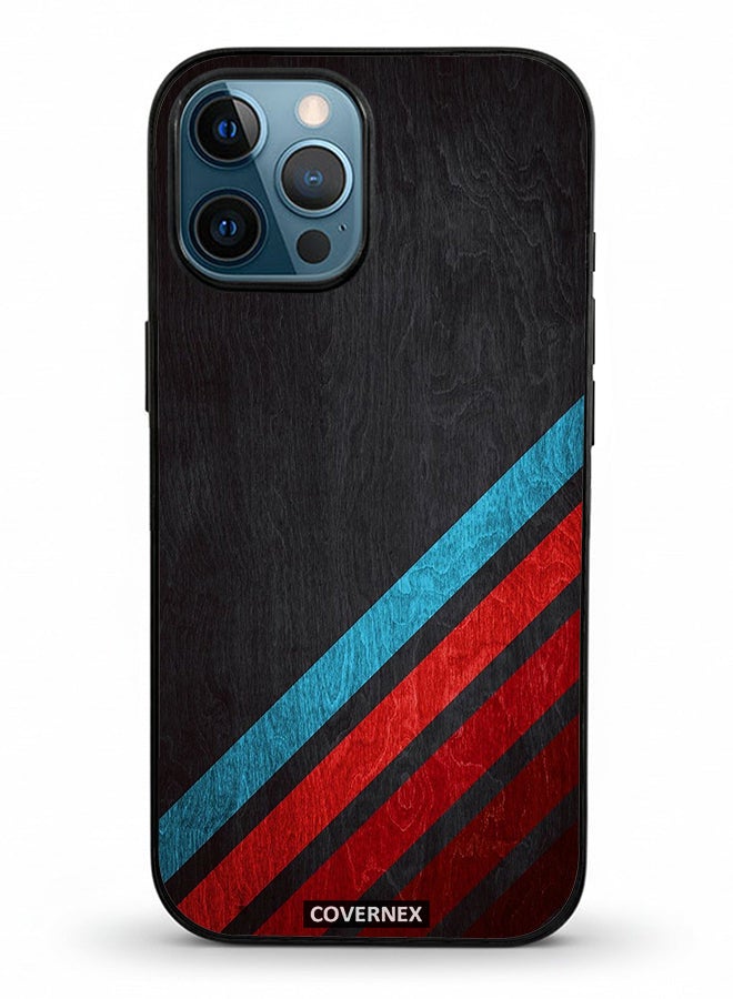 Covernex Apple iPhone 12 Pro Max Protective Case Cover Printed Featuring Retro Racing Stripes - Image 2