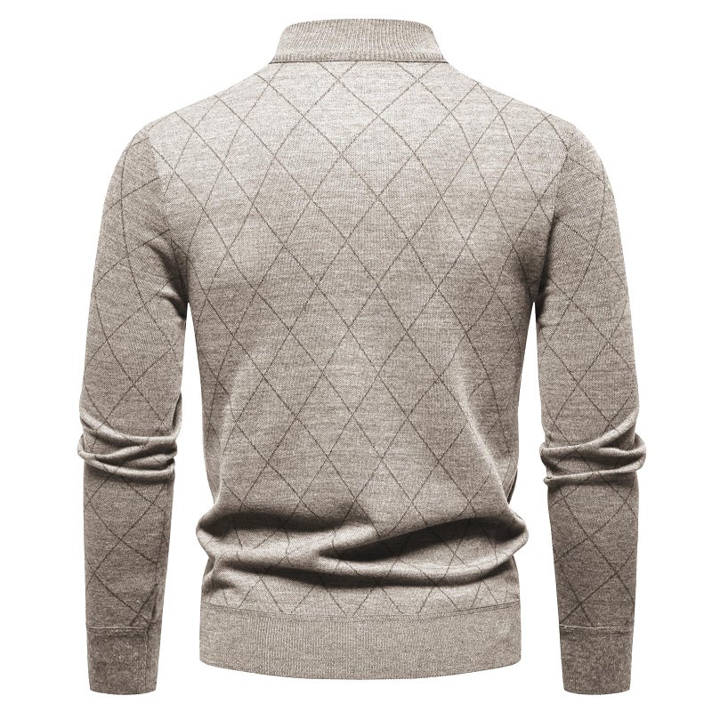 Mylldey 1/4 Zip Pullover Mens Sweaters Lightweight Pullover Soft Men's Knit Long Sleeve Sweater (Lightcoffee, XXL) - Image 2