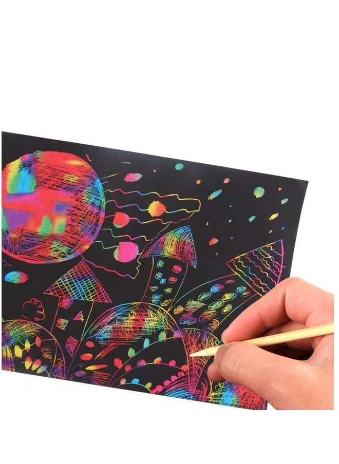 deziine�A4 Rainbow Art Scratch Paper Book Sheets with Stylus, 10 Pages :Pack of 1 Pcs : Size 10.5 X 7.5 inches, Multicolor (Pack of 1) - pzsku/Z759B8FCED305AE87EDBDZ/45/_/1741429378/6ad27c84-36cb-481d-9faa-e3ee49223662