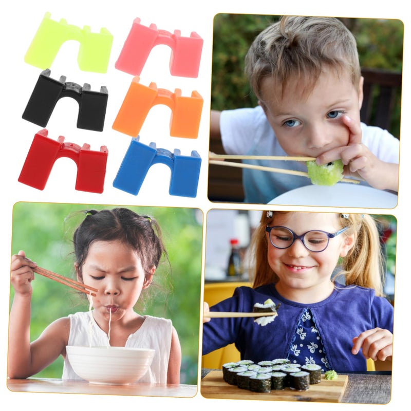 Reusable Chopsticks Training Helper Clips 6pcs Plastic Easy Use Beginner Learning Tool - Image 3